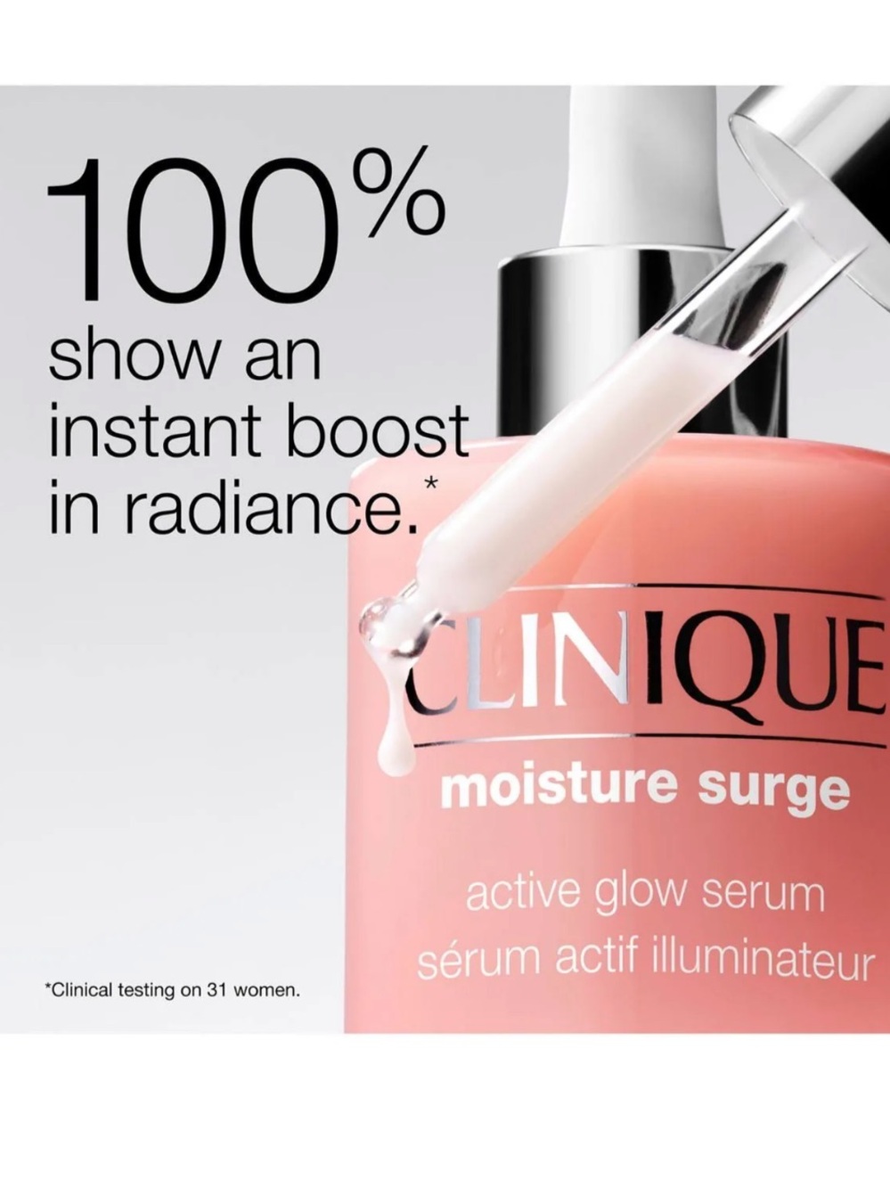 Clinique Moisture Surge Active Glow Serum - Coral Pink Bottle